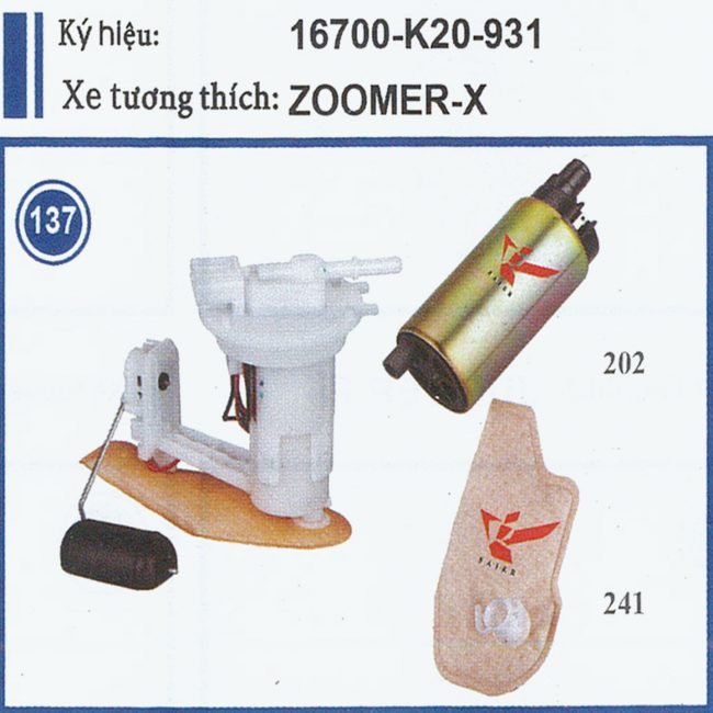 16700 - K20 - 931 (Xe tương thích: ZOOMER - X)