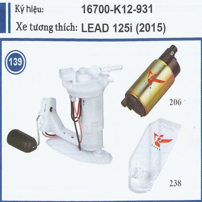16700 - K12 - 931 (Xe tương thích: LEAD 125i (2015))